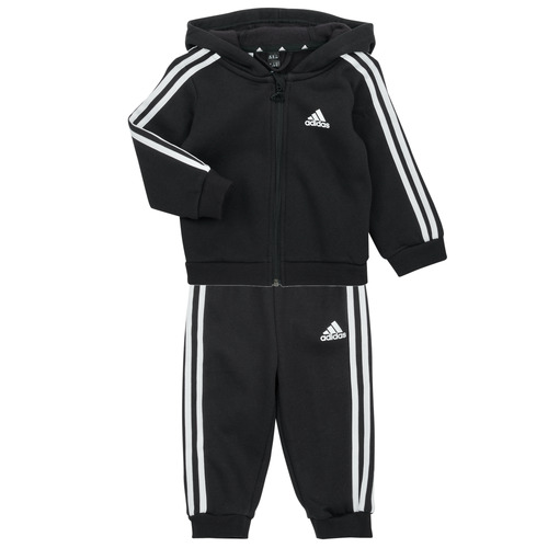 Kleidung Jungen Jogginganzüge Adidas Sportswear LK 3S SHINY TS Schwarz / Weiss
