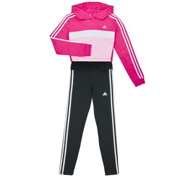 Kleidung Mädchen Jogginganzüge Adidas Sportswear J3S TIB FL TS Fuchsienrot / Weiss / Schwarz