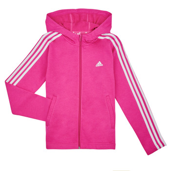 Kleidung Mädchen Sweatshirts Adidas Sportswear 3S FZ HD Fuchsienrot / Weiss