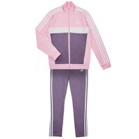 Kleidung Mädchen Jogginganzüge Adidas Sportswear 3S TIBERIO TS Rosa / Weiss / Violett