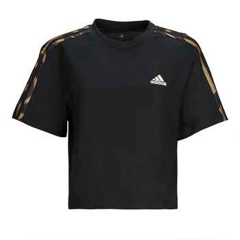 Kleidung Damen T-Shirts Adidas Sportswear VIBAOP 3S CRO T Schwarz / Goldfarben