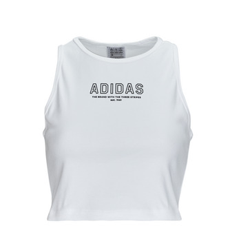 Kleidung Damen T-Shirts Adidas Sportswear Crop Top WHITE Weiss