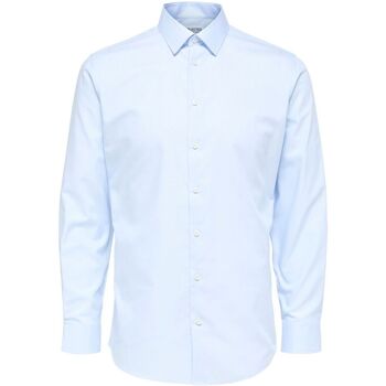 Kleidung Herren Langärmelige Hemden Selected 16080200 METHAN-LIGHT BLUE Blau