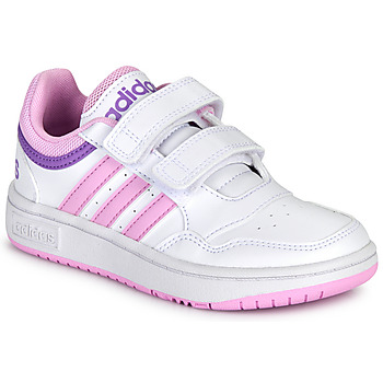 Schuhe Mädchen Sneaker Low Adidas Sportswear HOOPS 3.0 CF C Weiss / Rosa
