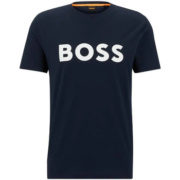 Kleidung Herren T-Shirts BOSS Front logo classic Blau