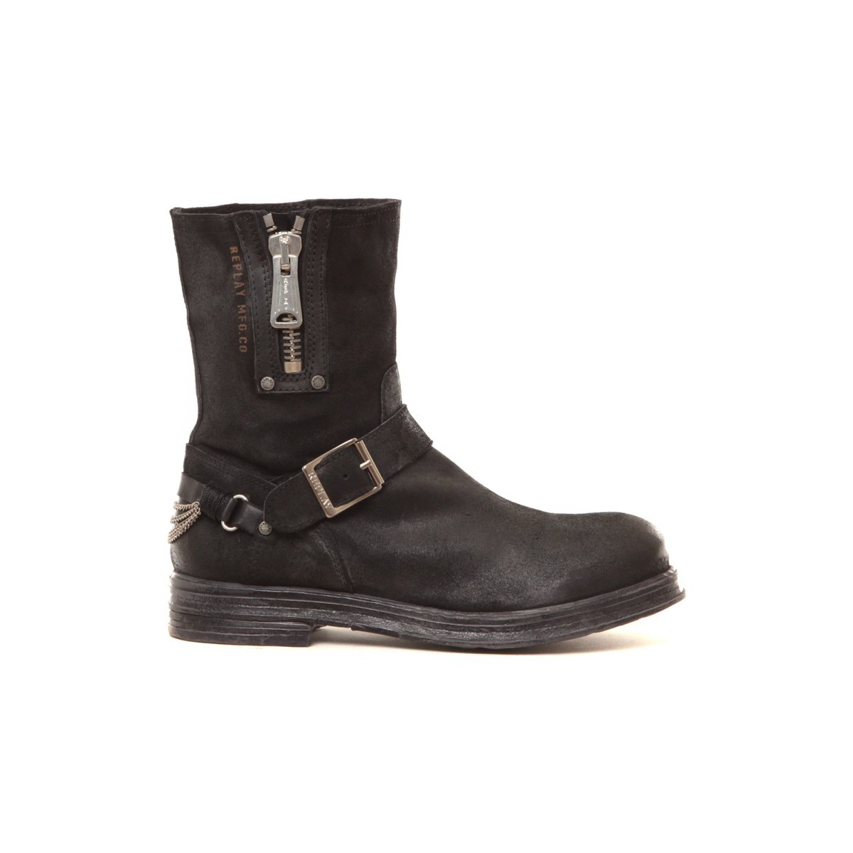 Schuhe Damen Boots Replay Bottines en cuir Ecle noir Schwarz