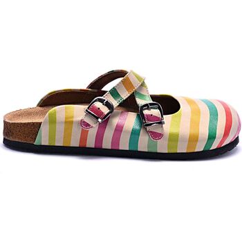 Schuhe Damen Pantoffel Calceo CAL102 multicolorful
