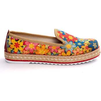 Schuhe Damen Leinen-Pantoletten mit gefloch Goby HVD1455 multicolorful