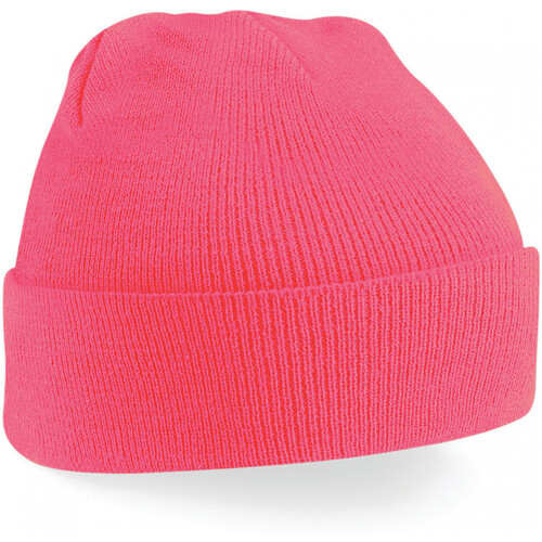 Accessoires Kinder Mütze Beechfield Bonnet revers  Original Rosa
