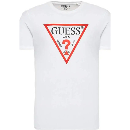 Kleidung Herren T-Shirts Guess BSC CLSC Tri Logo Weiss