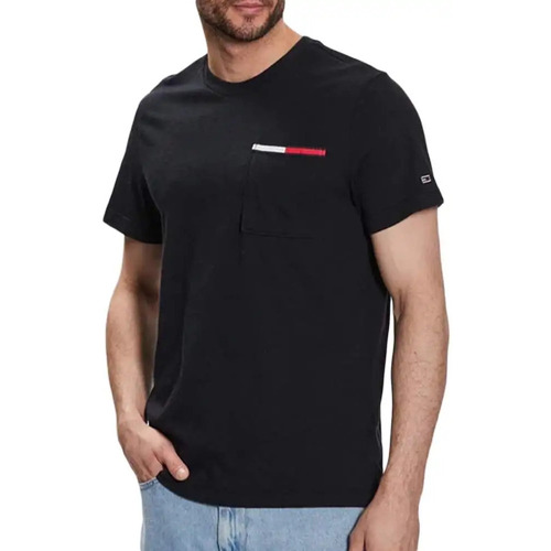 Kleidung Herren T-Shirts Tommy Jeans essential flag Schwarz