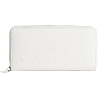 Taschen Damen Portemonnaie Calvin Klein Jeans Zippé logo relief Weiss