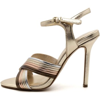 Schuhe Damen Sandalen / Sandaletten Twin Set Sandalo Con Tacco Motivo Fascette Gold