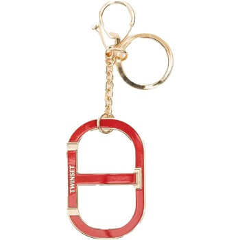 Accessoires Damen Schlüsselanhänger Twin Set Portachiavi In Metallo Con Oval T E Moschettone Rot