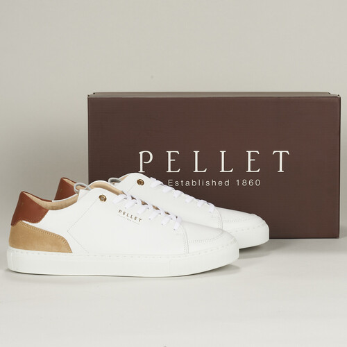 Schuhe Herren Sneaker Low Pellet SIMON Weiss / Camel
