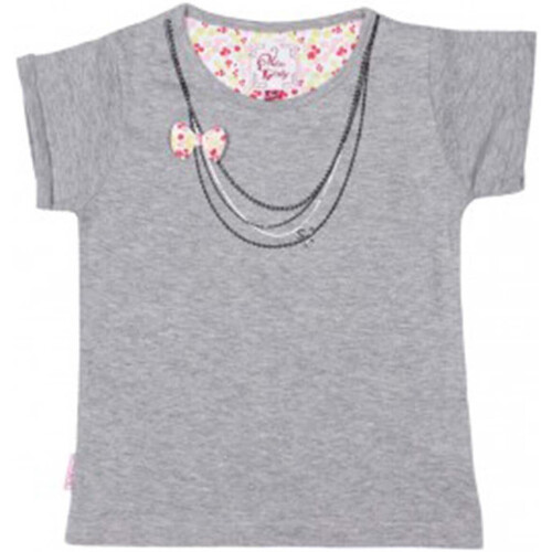 Kleidung Mädchen T-Shirts Miss Girly T-shirt manches courtes fille FABETTY Grau