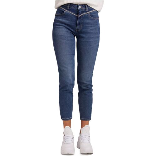Kleidung Damen Straight Leg Jeans Guess W1PA54 D4PB9 Blau