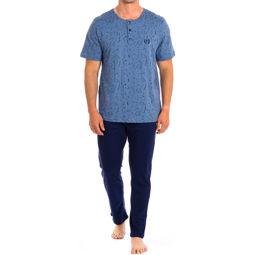 Kleidung Herren Pyjamas/ Nachthemden Kisses&Love PJ1403-MAVI Blau