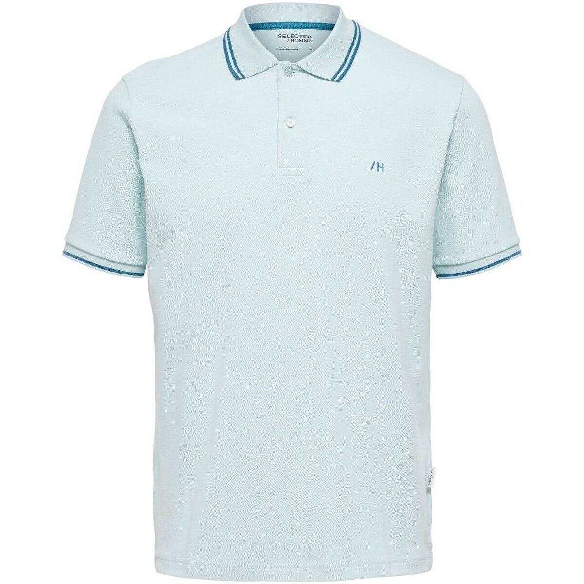 Kleidung Herren T-Shirts & Poloshirts Selected 16087840 DANTE SPORT-HARBOR GRAY Blau