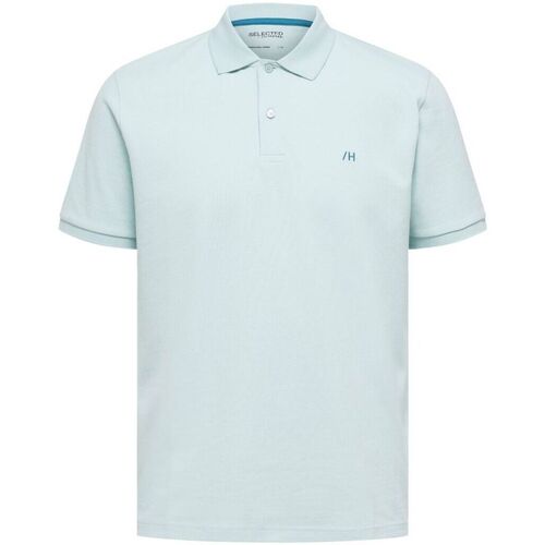 Kleidung Herren T-Shirts & Poloshirts Selected 16087839 DANTE-HARBOUR GRAY Blau