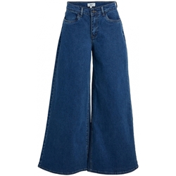 Kleidung Damen Hosen Object Jeans Moji Wide - Medium Blue Denim Blau