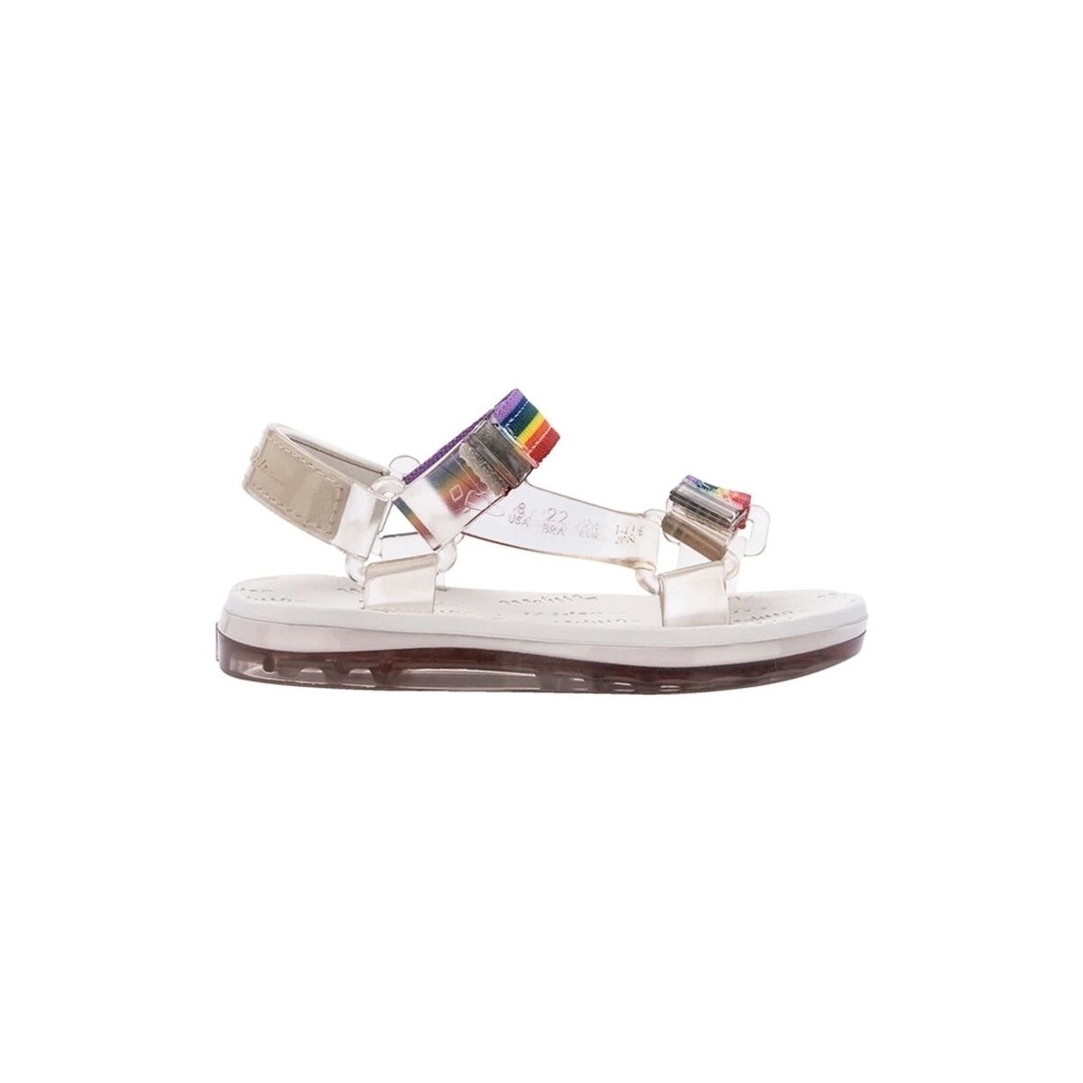 Schuhe Kinder Sandalen / Sandaletten Melissa MINI  Papete+Rider - Beige/Beige/Rainbow Multicolor