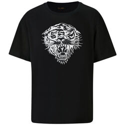 Kleidung Herren T-Shirts Ed Hardy Tiger glow tape crop tank top black Schwarz