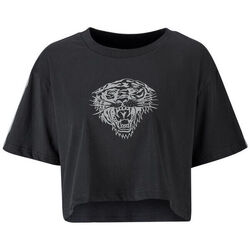 Kleidung Herren T-Shirts Ed Hardy Tiger glow crop top black Schwarz