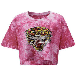 Kleidung Damen T-Shirts & Poloshirts Ed Hardy Los tigre grop top hot pink Rosa