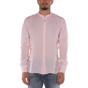 Kleidung Herren Langärmelige Hemden Sl56 Camicia Lino Uomo Rosa