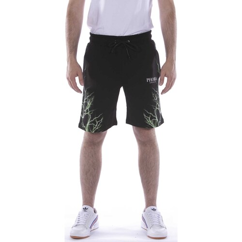 Kleidung Herren Shorts / Bermudas Phobia Shorts With Green Lightning Schwarz