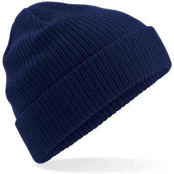 Accessoires Kinder Mütze Beechfield Bonnet en coton biologique Blau
