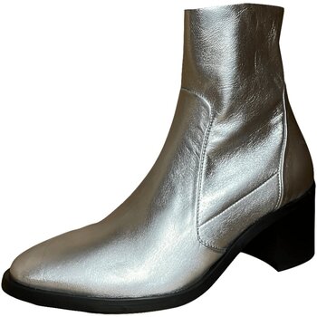 Schuhe Damen Stiefel Donna Carolina Stiefeletten Laminato silver 50.005.001-005 Silbern