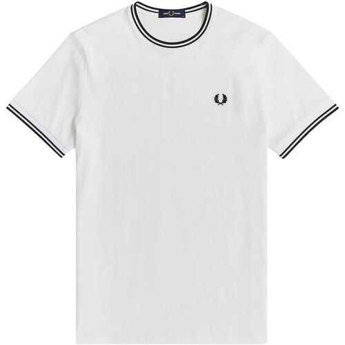 Kleidung Herren T-Shirts & Poloshirts Fred Perry Fp Twin Tipped T-Shirt Weiss