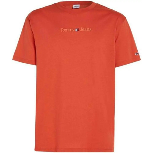 Kleidung Herren T-Shirts Tommy Jeans badge front logo Orange