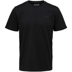 Kleidung Herren T-Shirts Selected Aspen Logo Tee Schwarz