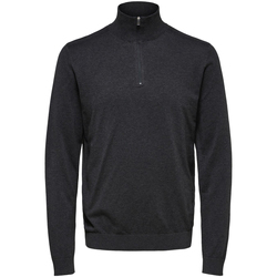 Kleidung Herren Sweatshirts Selected Berg Half Zip Cardigan Antraciet Grau