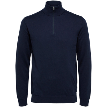 Kleidung Herren Sweatshirts Selected Berg Half Zip Cardigan Navy Blau
