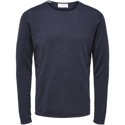 Kleidung Herren Sweatshirts Selected Rocks Knit Crew Neck Dark Sapphire Blau