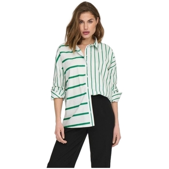 Kleidung Damen Tops / Blusen Only Shirt Nina Lora L/S - Creme/Amazon Grün