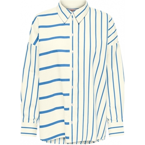 Kleidung Damen Tops / Blusen Only Shirt Nina Lora L/S - Creme/Provedence Blau