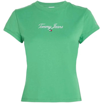 Kleidung Damen T-Shirts Tommy Jeans jersey Grün