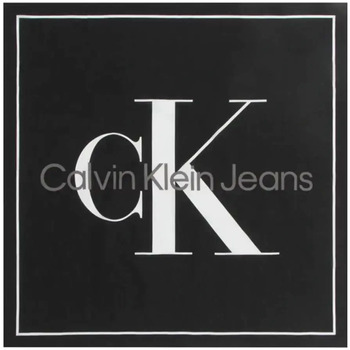 Accessoires Damen Schal Calvin Klein Jeans Overprint Bandana Schwarz