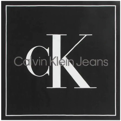 Accessoires Damen Schal Calvin Klein Jeans Overprint Bandana Schwarz