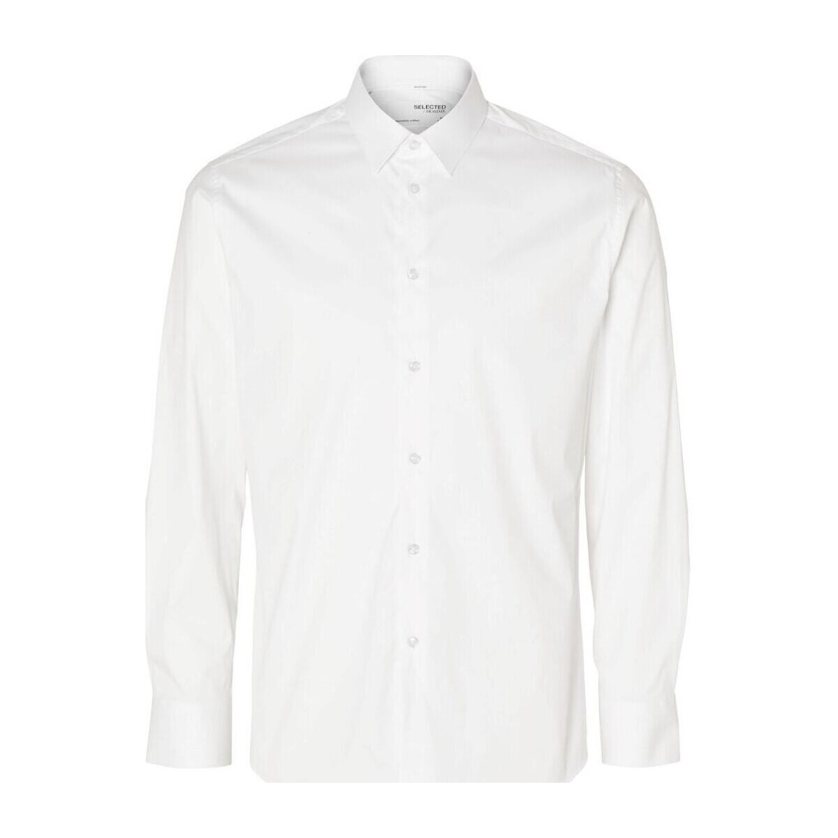 Kleidung Herren Langärmelige Hemden Selected 16090210 SLIMTRAVEL-BRIGHT WHITE Weiss