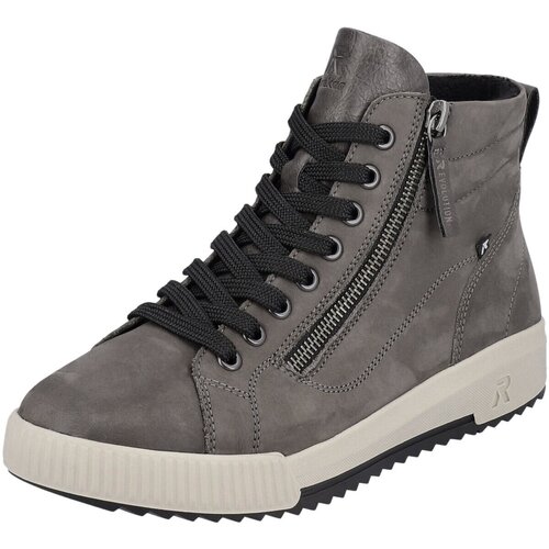Schuhe Damen Sneaker Rieker HWK Stiefel W0164-45 Grau