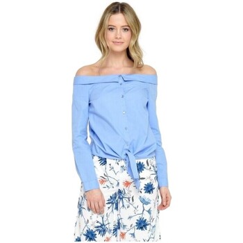 Kleidung Damen Tops / Blusen Only Julia Off Shoulder Shirt - Cashmere Blue Blau