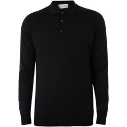 Kleidung Herren Langärmelige Polohemden John Smedley Cotswold Langarm-Polo-Shirt Schwarz