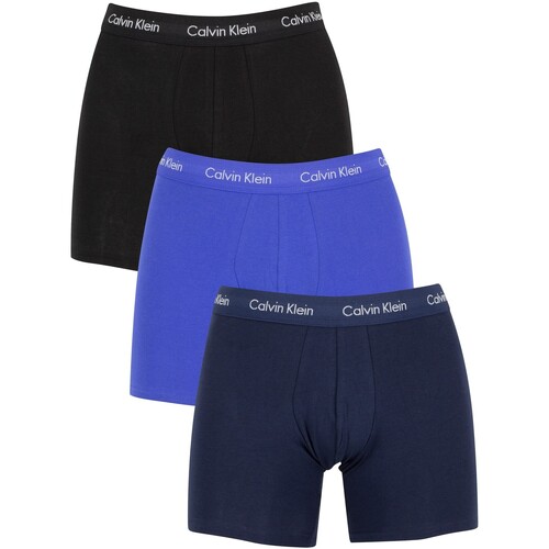 Unterwäsche Herren Boxershorts Calvin Klein Jeans 3er-Pack aus Baumwoll-Stretch-Boxershorts Blau