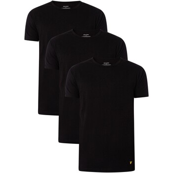 Kleidung Herren T-Shirts Lyle & Scott 3er Pack Maxwell Lounge Crew T-Shirts Schwarz